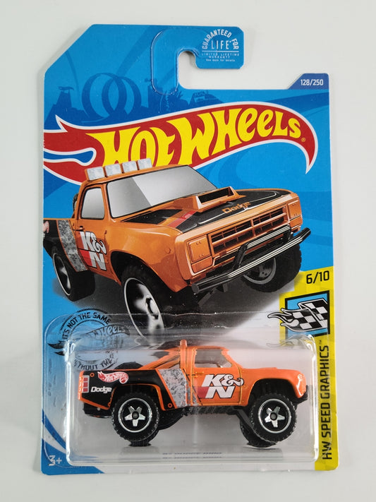 Hot Wheels - '87 Dodge D100 (Orange) [HW Speed Graphics Mini Collection (2021) - 6/10]