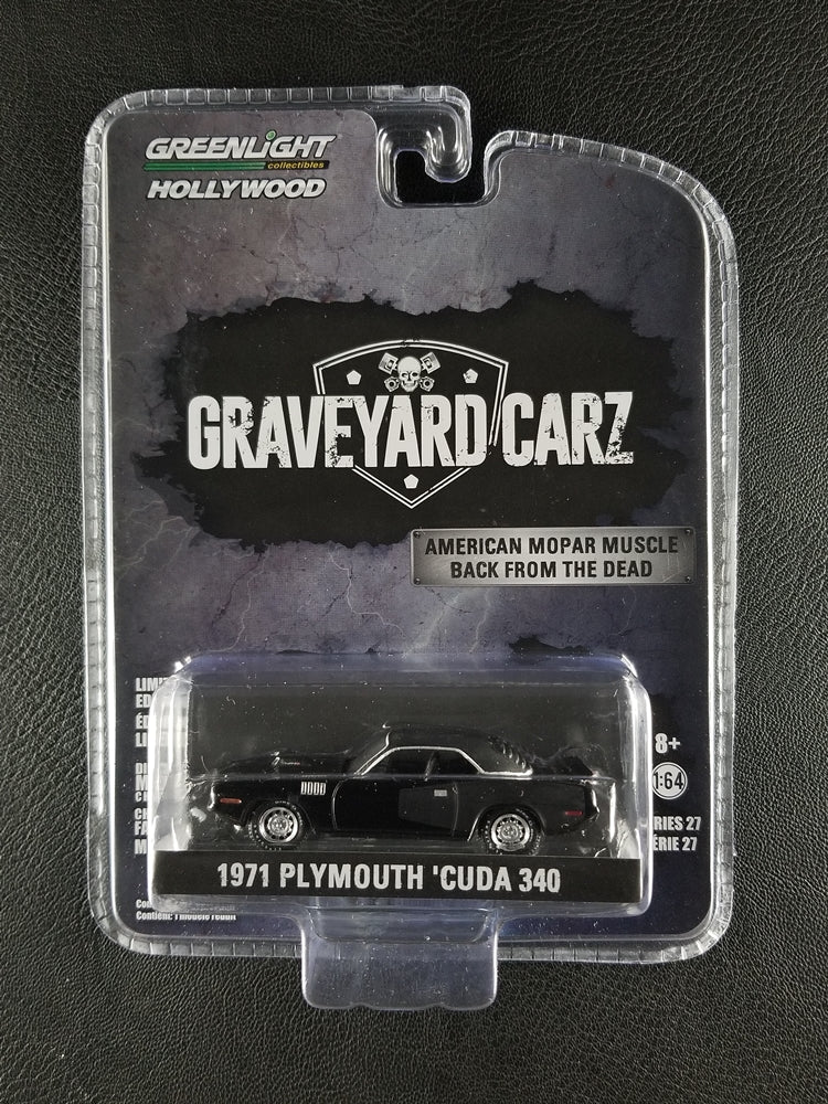 Greenlight Hollywood - 1971 Plymouth 'Cuda 340 (Black) [Graveyard Carz]