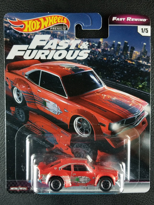 Hot Wheels Premium - Mazda RX-3 (Red) [1/5 - Fast & Furious: Fast Rewind]