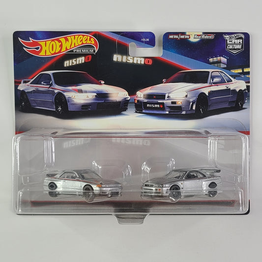 Hot Wheels Premium Real Riders - Nissan Skyline GT-R (BNR32) (Metalflake Silver) & Nissan Skyline GT-R (BNR34) (Metalflake Silver)