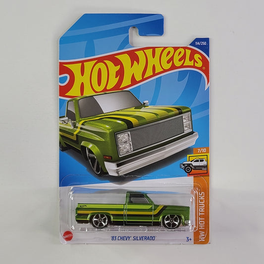 Hot Wheels - '83 Chevy Silverado (Metalflake Green) [Card Variant]