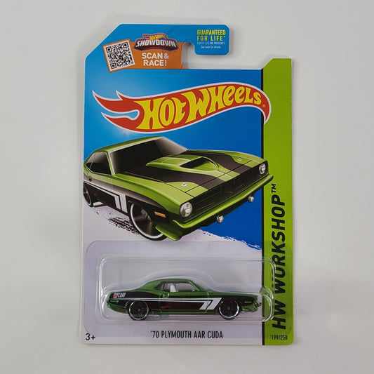 Hot Wheels - '70 Plymouth AAR Cuda (Green) [HW Workshop: Night Burnerz (2015) - 199/250]