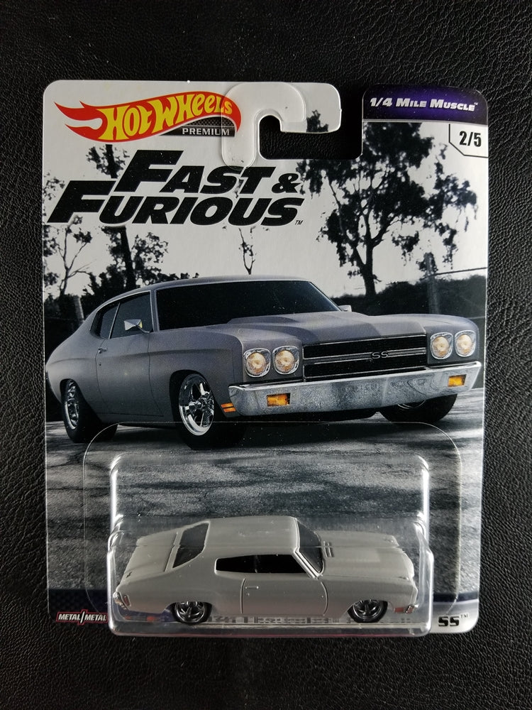 Hot Wheels Premium - 1970 Chevrolet Chevelle SS (Satin Grey) [2/5 - Fast & Furious: 1/4 Mile Muscle]