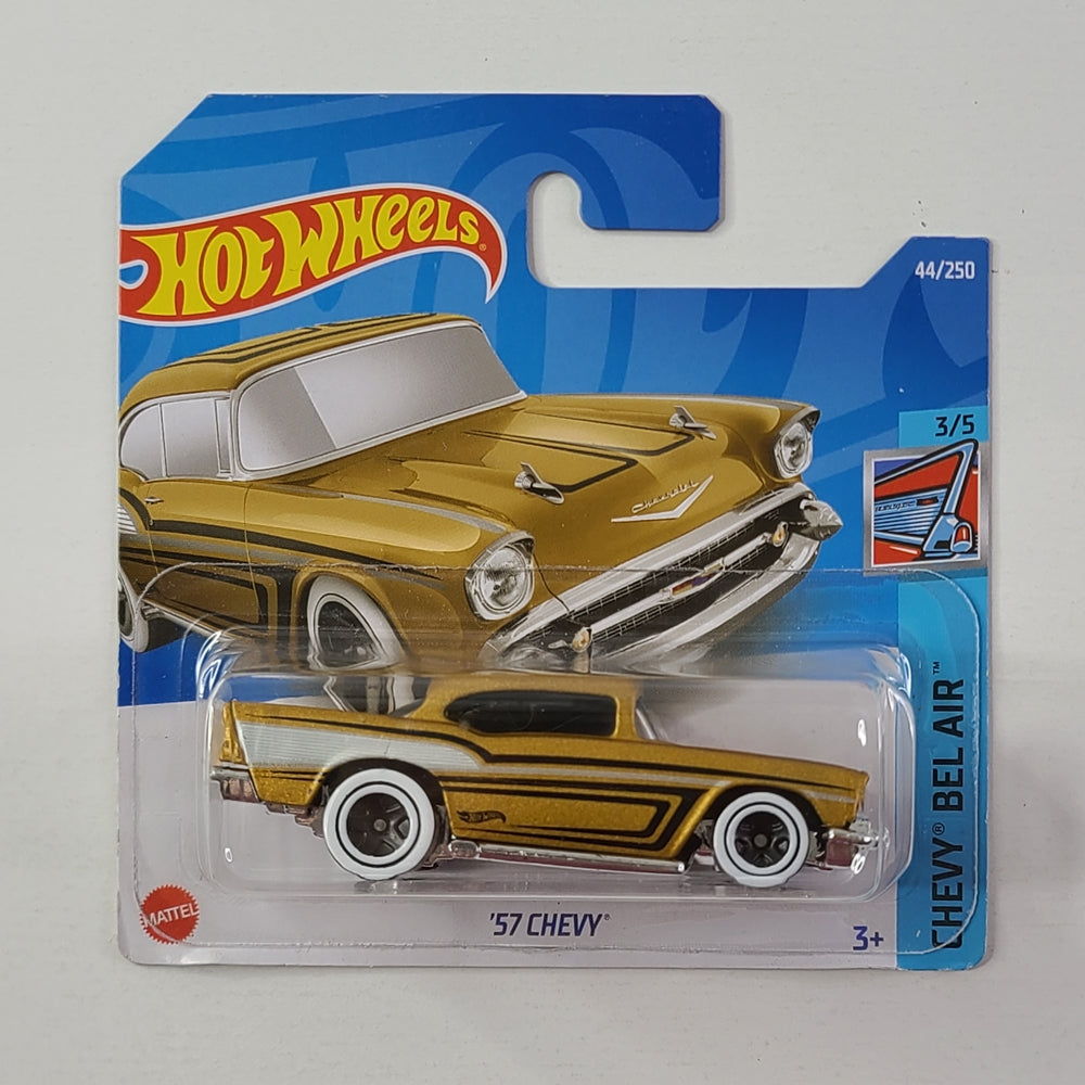 Hot Wheels - '57 Chevy (Frost Gold) [Short Card]