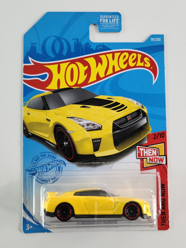 Hot Wheels - '17 Nissan GT-R (R35) (Yellow) [Then and Now Mini Collection (2021) - 2/10]