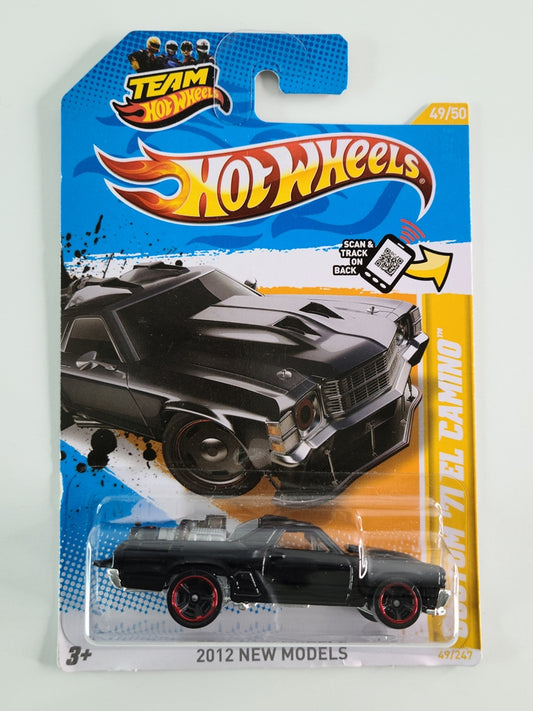 Hot Wheels - Custom '71 El Camino (Black) [2012 New Models - 49/50] [New for 2012] [Team Hot Wheels Card]