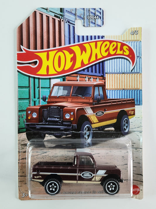 Hot Wheels - Land Rover Series III Pickup (Metalflake Dark Maroon) [HW Pickups Series (2021) - 4/5]