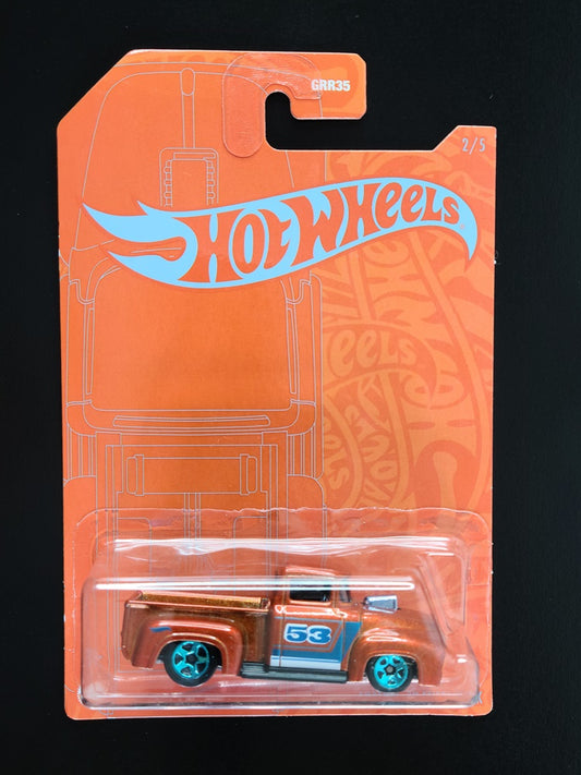 Hot Wheels - Custom '56 Ford Truck (Metalflake Orange) [2/5 - 2021 Orange & Blue