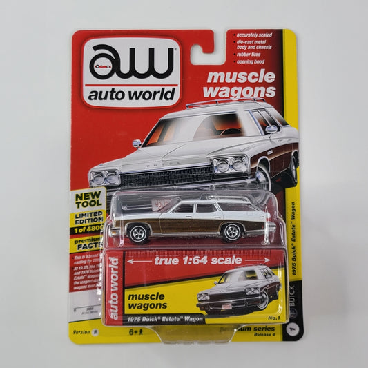 Auto World - 1975 Buick Estate Wagon (Arctic White) [Muscle Wagons Series - 2018 Premium Series Release 4, Version B] [Limited Edition - 1 of 4800]