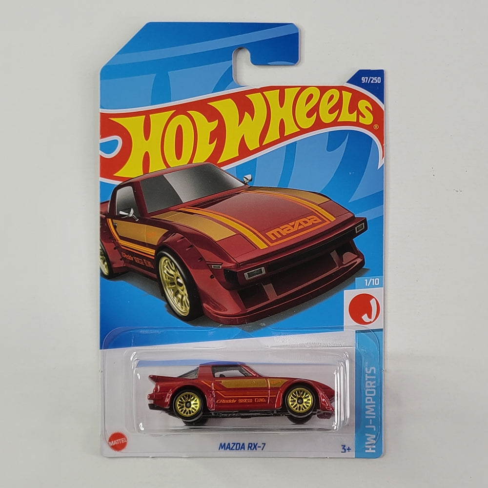 Hot Wheels - Mazda RX-7 (Metalflake Dark Red) [Card Variant]