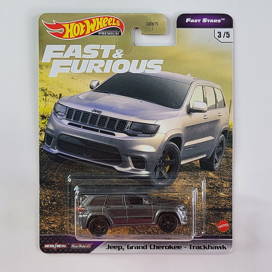 Hot Wheels Premium Real Riders - Jeep Grand Cherokee- Trackhawk (Granite Crystal Metallic)