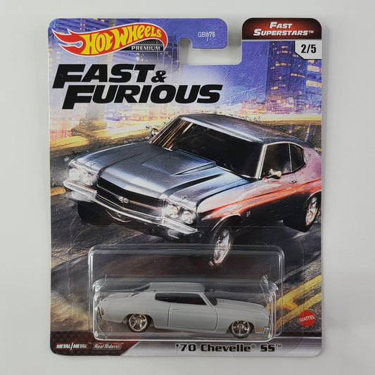 Hot Wheels Premium - '70 Chevelle SS (Flat Grey) [Fast & Furious: Fast Superstars (2021) - 2/5]