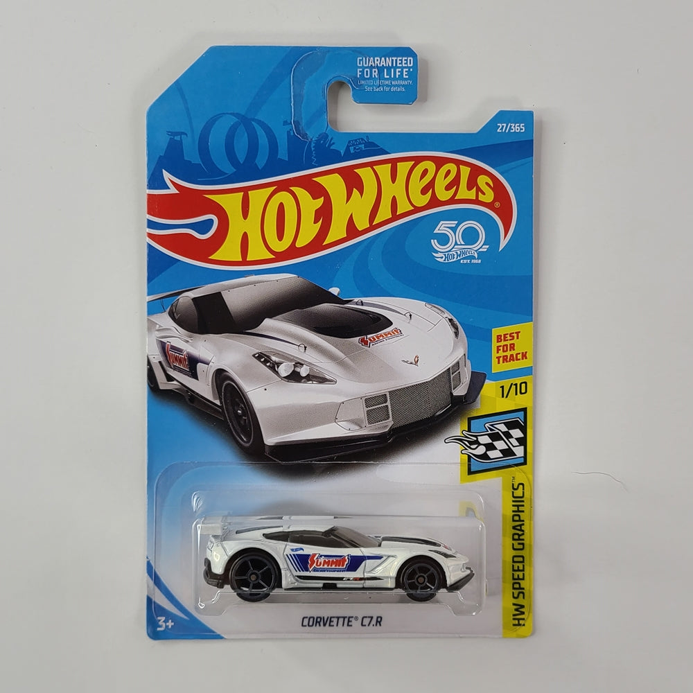 Hot Wheels - Corvette C7.R (White) [HW Speed Graphics Mini Collection (2018) - 1/10]