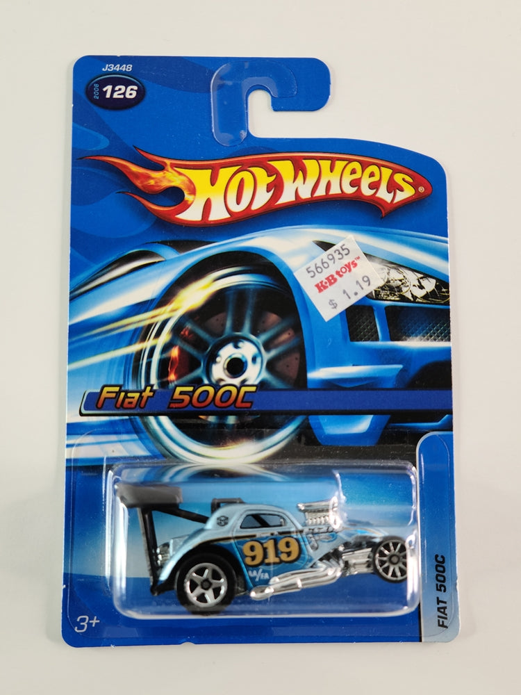 Hot Wheels - Fiat 500C (Metalflake Sky Blue)