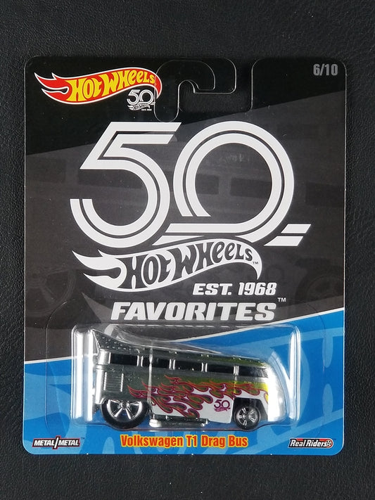 Hot Wheels Real Riders - Volkswagen T1 Drag Bus (Silver) [6/10 - Hot Wheels Favorites]