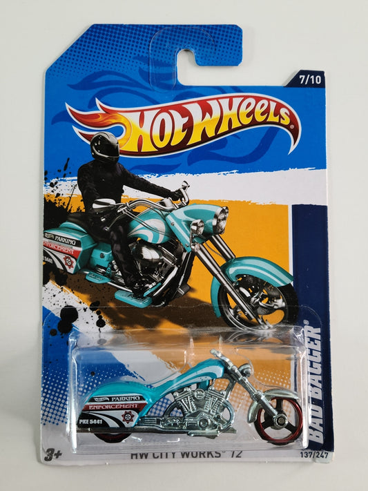 Hot Wheels - Bad Bagger (Metallic Teal) [HW City Works Series (2012) - 7/10]