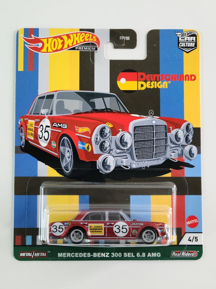 Hot Wheels Premium - Mercedes-Benz 300 SEL 6.8 AMG (Candy Apple Red) [2021 Car Culture: Deutschland Design - 4/5]