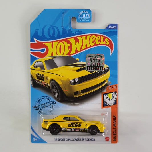 Hot Wheels - '18 Dodge Challenger SRT Demon (Yellow) [Factory Sealed 2020 Set]