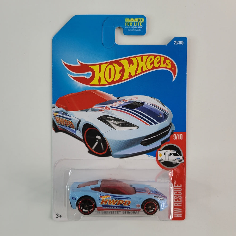 Hot Wheels - '14 Corvette Stingray (Light Blue) [HW Rescue Mini Collection (2017) - 9/10]