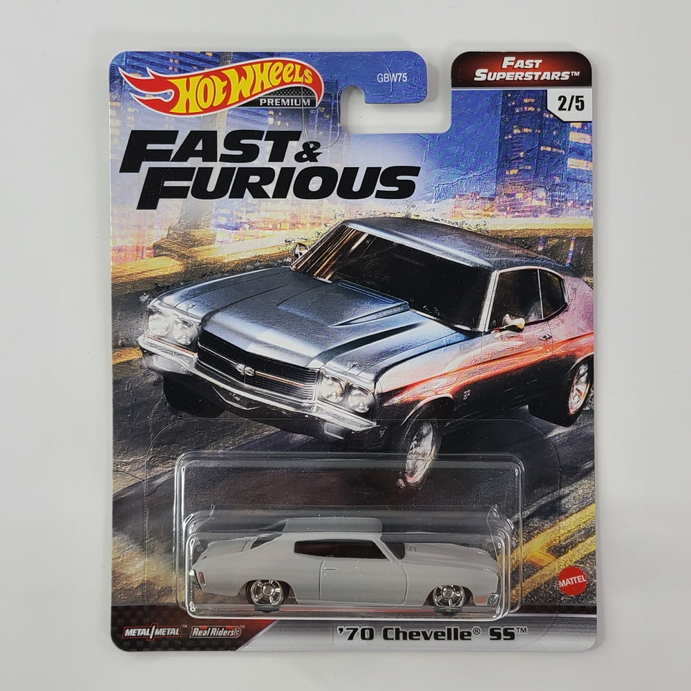 Hot Wheels Premium - '70 Chevelle SS (Flat Grey) [Fast & Furious: Fast Superstars (2021) - 2/5]