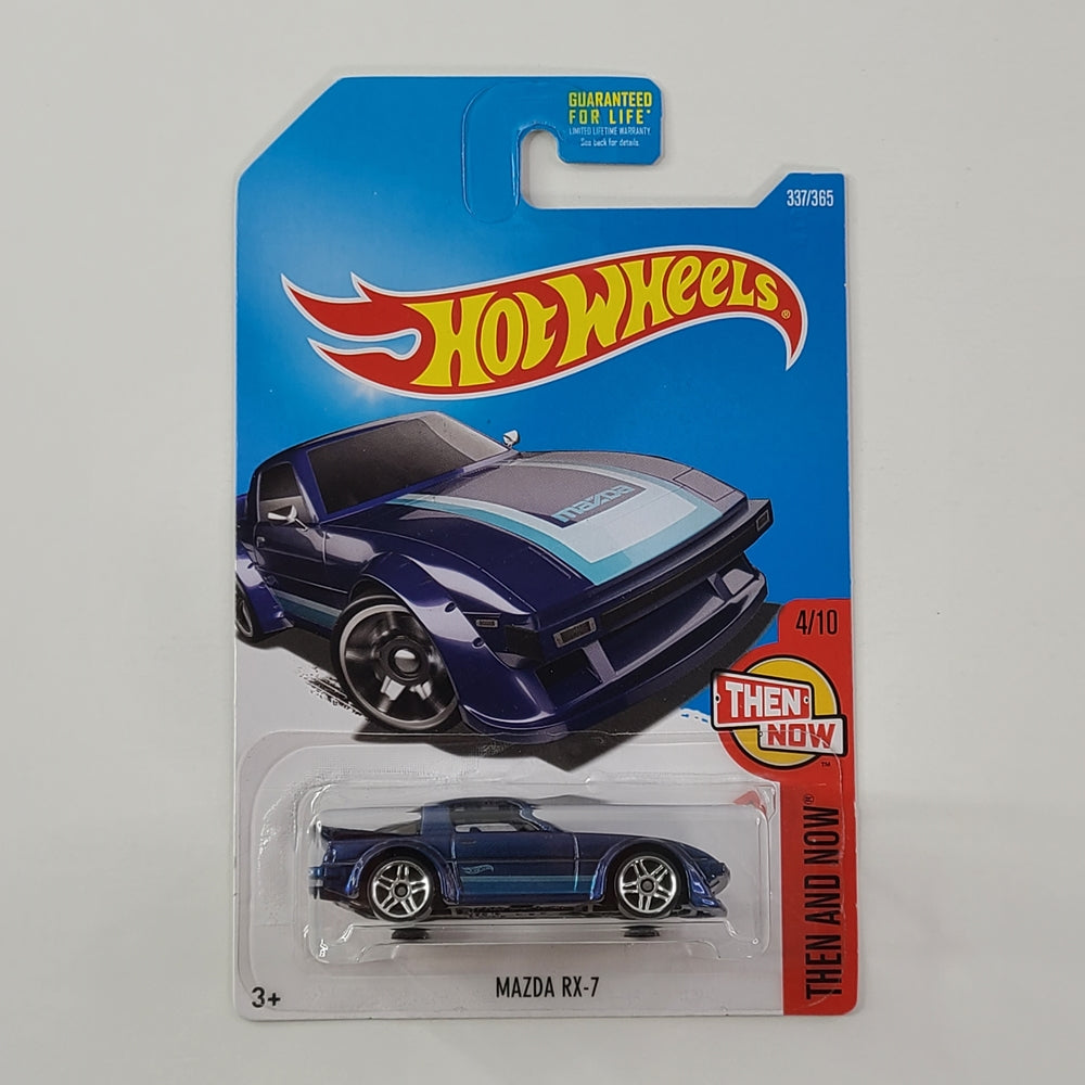 Hot Wheels - Mazda RX-7 (Metalflake Dark Blue) [Then and Now Mini Collection (2017) - 4/10]