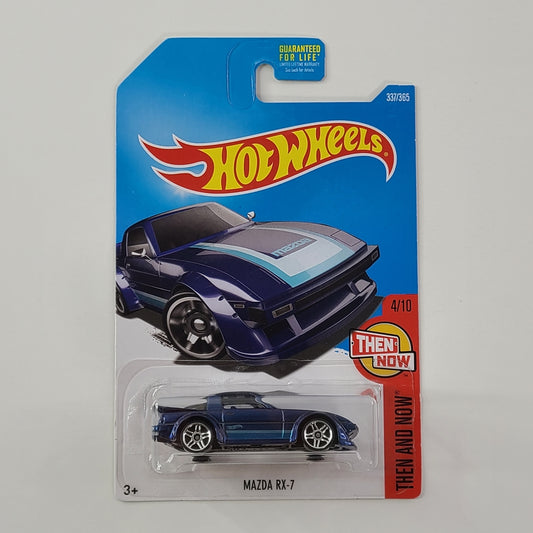 Hot Wheels - Mazda RX-7 (Metalflake Dark Blue) [Then and Now Mini Collection (2017) - 4/10]