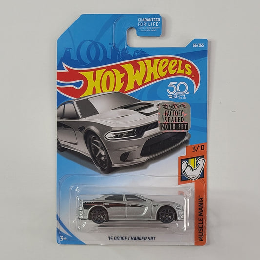 Hot Wheels - '15 Dodge Charger SRT (Silver) [Factory Sealed 2018 Set]