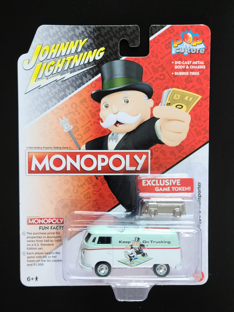 Johnny Lightning - 1965 Volkswagen Type-2 Transporter (White/Turquoise) [2/6 - 2021 Pop Culture (Release 1)]