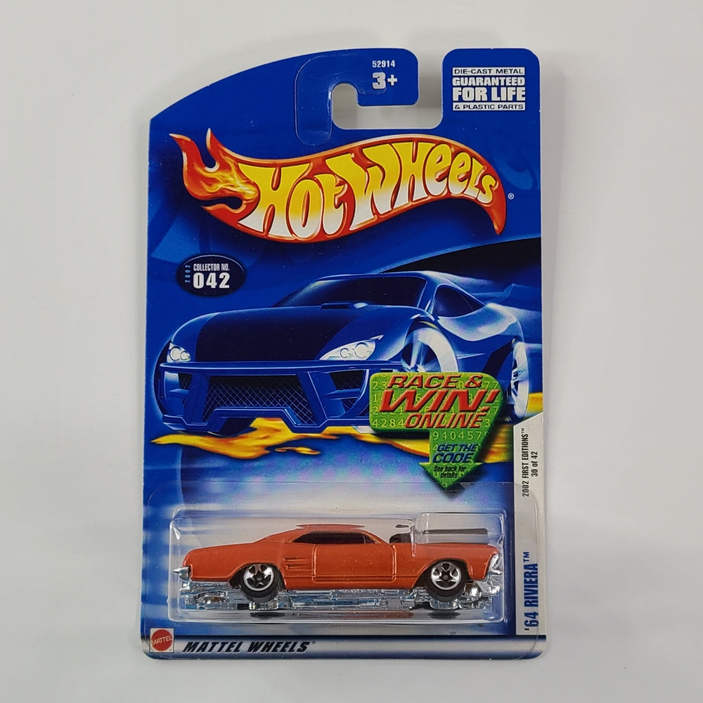 Hot Wheels - '64 Riviera (Metalflake Orange) [2002 First Editions - 30/42]