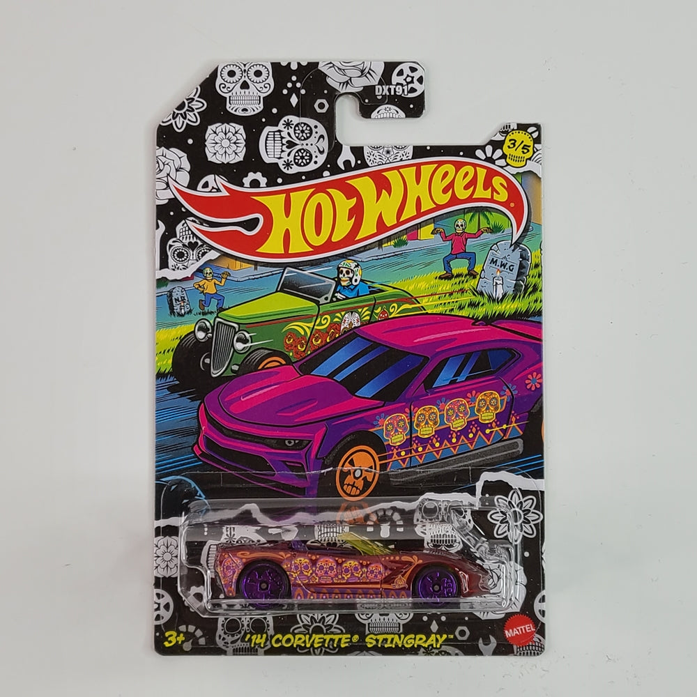 Hot Wheels - '14 Corvette Stingray (Convertible) (Metalflake Dark Red) [Happy Halloween! Series (2021) - 3/5]