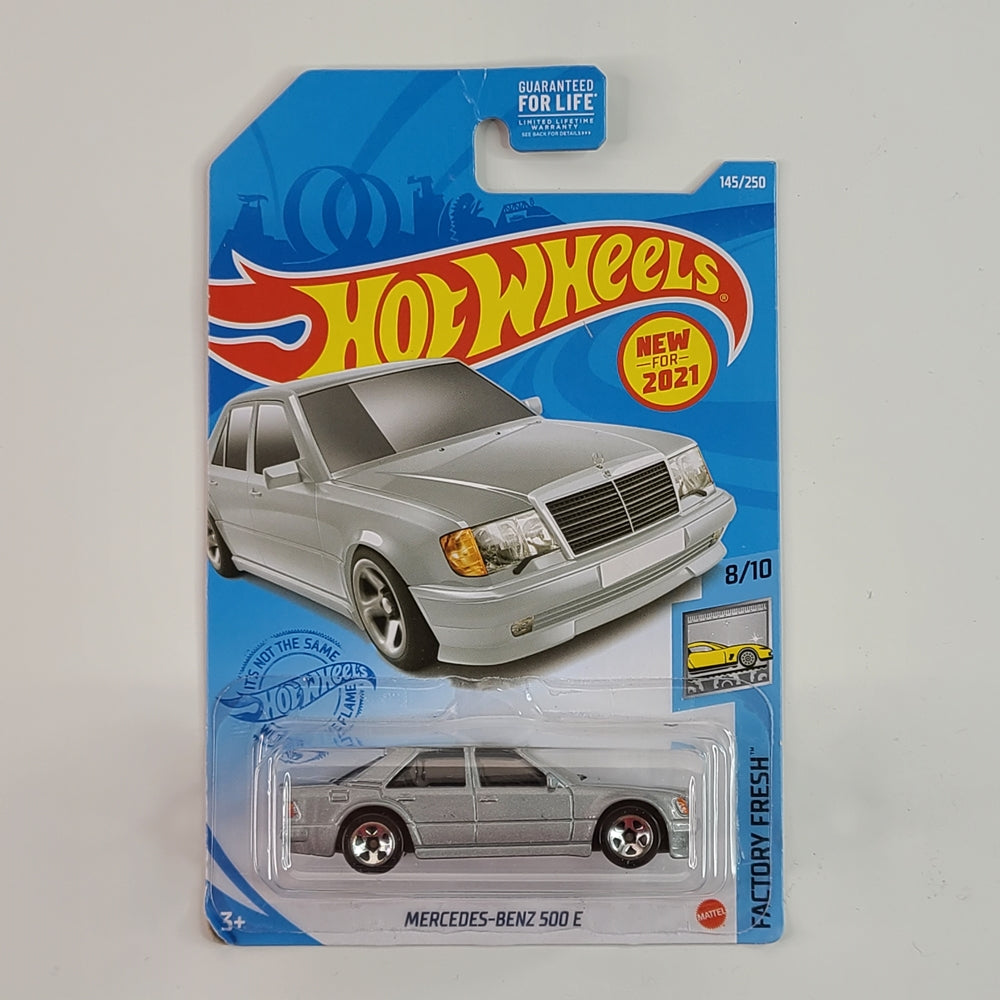 Hot Wheels - Mercedes-Benz 500 E (Metalflake Silver) [Factory Fresh Mini Collection (2021) - 8/10] [New for 2021]