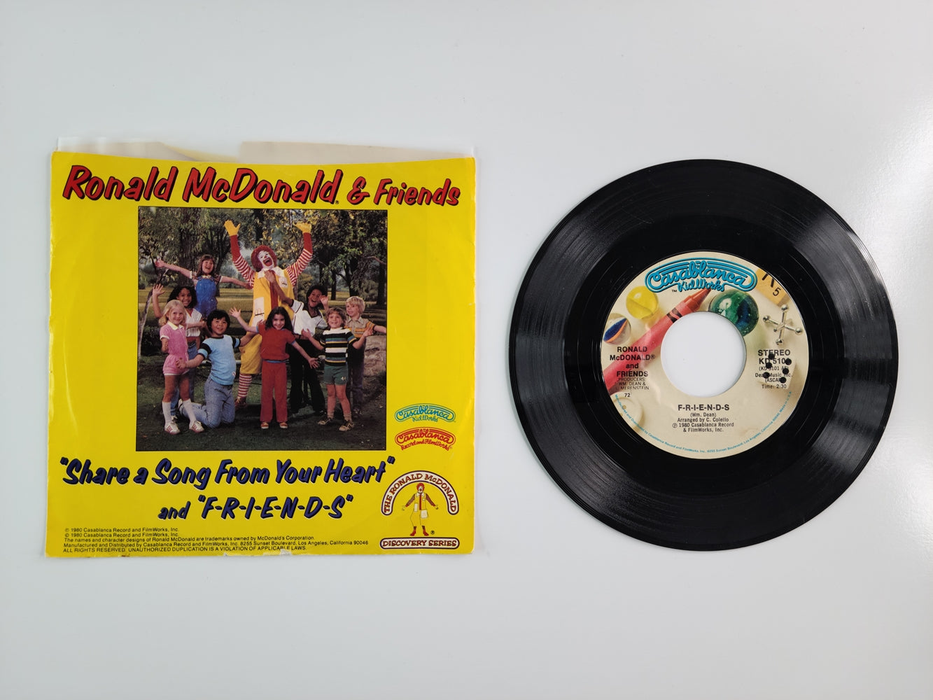 Ronald McDonald & Friends - F-R-I-E-N-D-S / Share a Song From Your Heart (1980, 7'' Single)