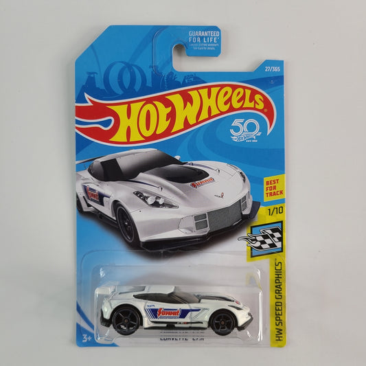 Hot Wheels - Corvette C7.R (White) [HW Speed Graphics Mini Collection (2018) - 1/10]