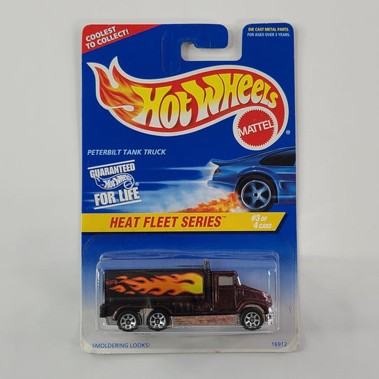 Hot Wheels - Peterbilt Tank Truck (Met. Dark Red w/ Black Plastic Tank) [Heat Fleet Series (1997) - 3/4]