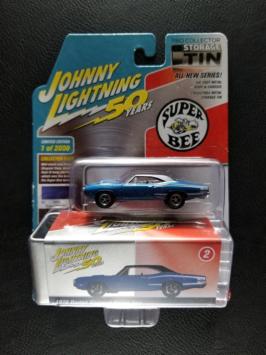 Johnny Lightning - 1970 Dodge Coronet Super Bee (Bright Blue Poly) [2019 Release 1, Version A; Limited Edition 1 of 2000]