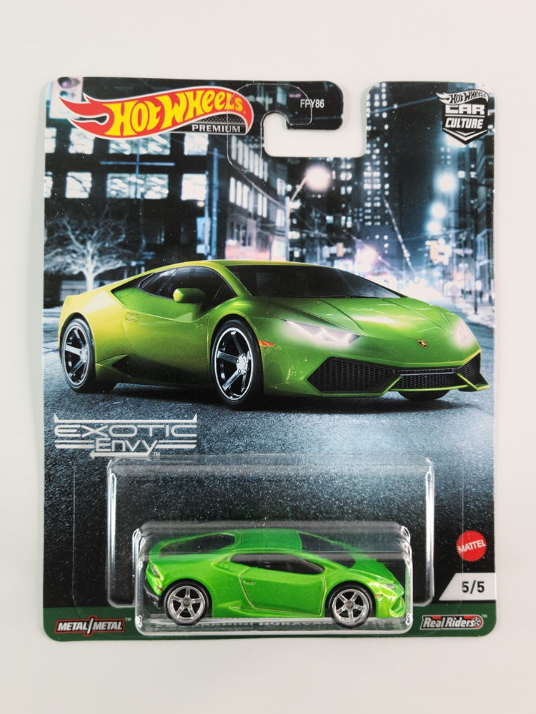 Hot Wheels Premium - Lamborghini Huracán LP 610-4 (Verde Ithaca) [5/5 - 2021 Car Culture: Exotic Envy]