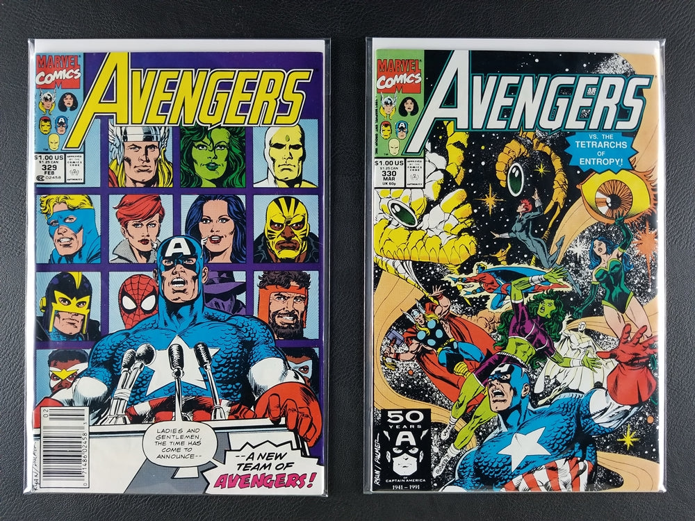 The Avengers [1st Series] #327-333 Set (Marvel, 1990-91)