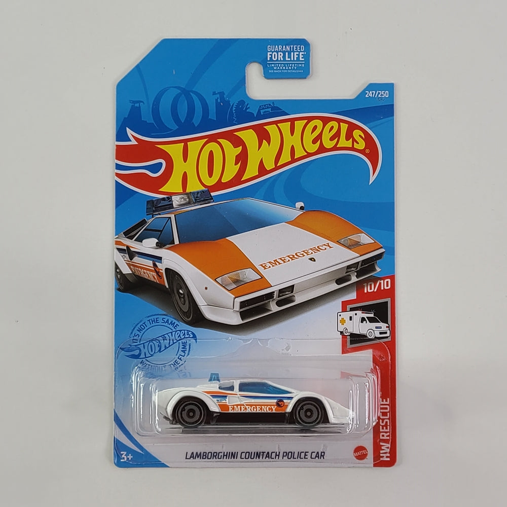 Hot Wheels - Lamborghini Countach Police Car (White) [Treasure Hunt]