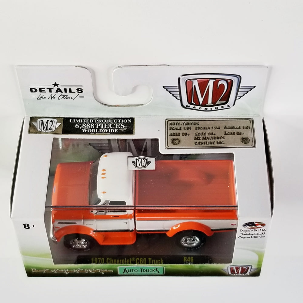 M2 - 1970 Chevrolet C60 Truck (Orange & White) [Limited Production 6,888 Pieces Worldwide]