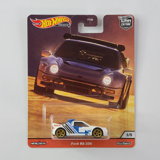 Hot Wheels Premium - Ford RS 200 (White)