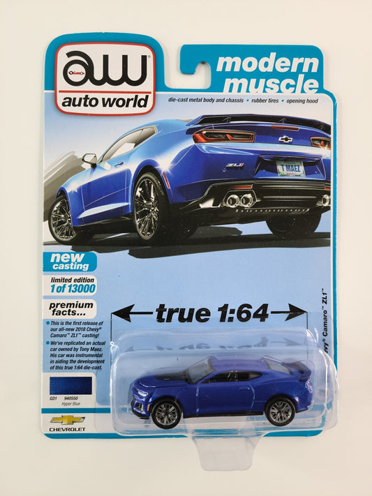 Auto World - 2018 Chevy Camaro ZL1 (Hyper Blue) [3/6 - 2021 Modern Muscle; Ltd Ed - 1 of 13000 (Version A)]