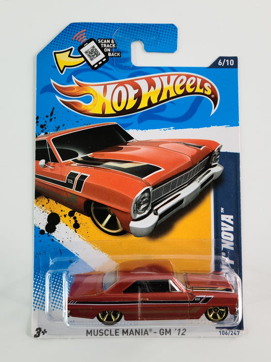 Hot Wheels - '66 Chevy Nova (Metalflake Dark Red)