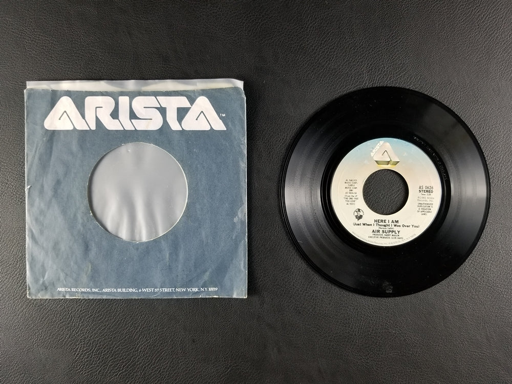 Air Supply - Here I Am (Just When I Thought I Was Over You) (1981, 7'' Single)