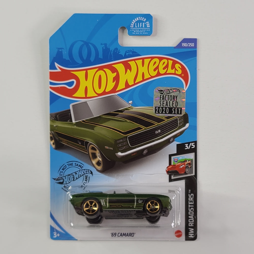 Hot Wheels - '69 Camaro (Metalflake Olive Green) [Factory Sealed 2020 Set]