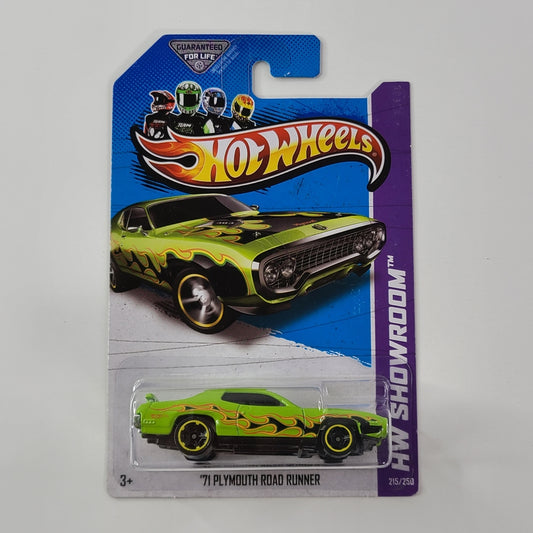 Hot Wheels - '71 Plymouth Road Runner (Lime Green) [HW Showroom (2013) - 215/250] [Kmart Collector's Day Exclusive - 2/16/13]