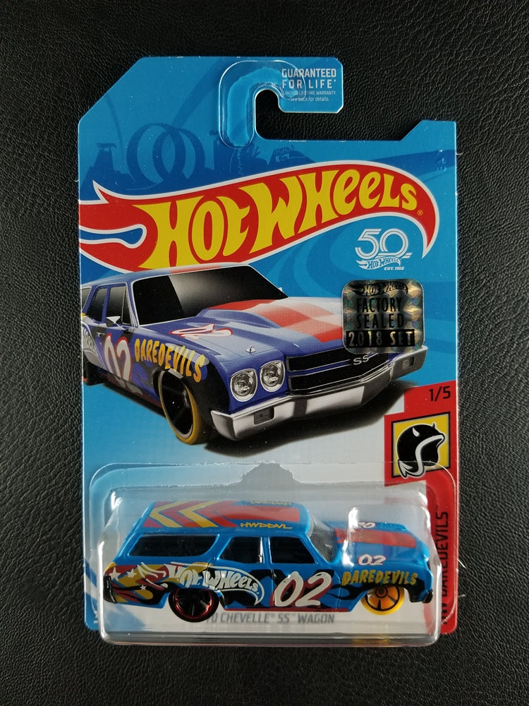 Hot Wheels - '70 Chevelle SS Wagon (Blue) [Factory Sealed 2018 Set]