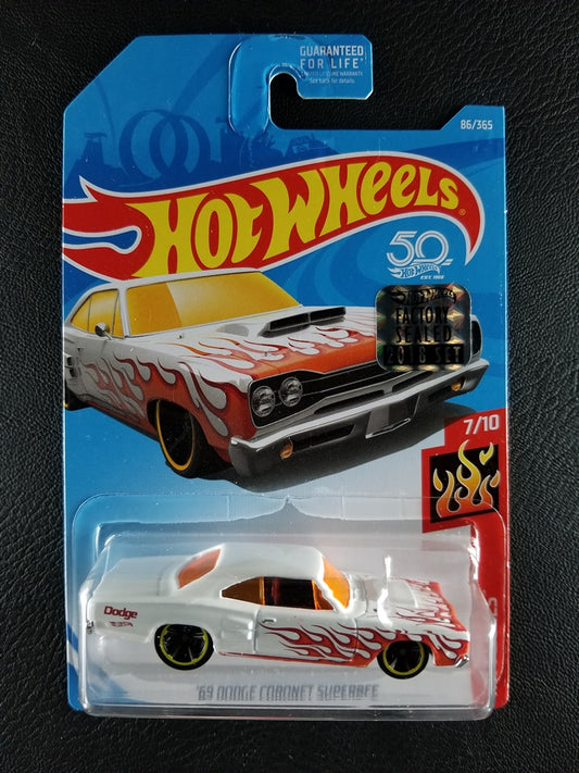 Hot Wheels - '69 Dodge Coronet Superbee (White) [Factory Sealed 2018 Set]