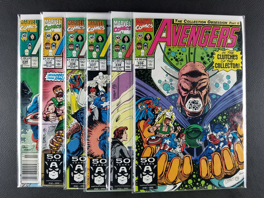 The Avengers [1st Series] #334-339 Set (Marvel, 1991)