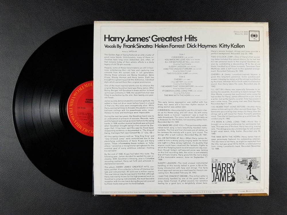 Harry James - Harry James' Greatest Hits (1970, LP)