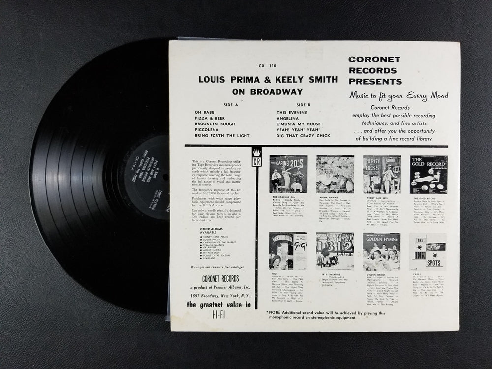 Louis Prima & Keeley Smith - Louis Prima & Keeley Smith on Broadway (1959, LP)